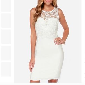 IVORY LACE MIDI DRESS